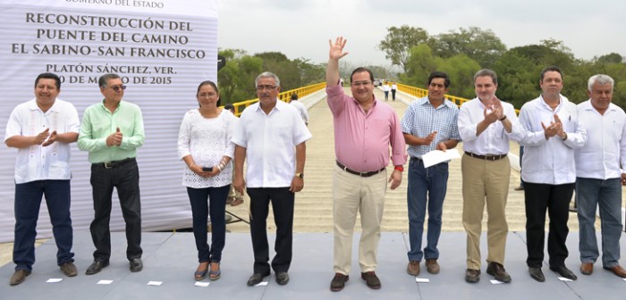 Inaugura Javier Duarte reconstrucción del puente El Sabino-San Francisco