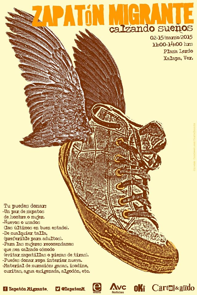 Periodistas veracruzanos invitan a acopiar zapatos para apoyar a migrantes