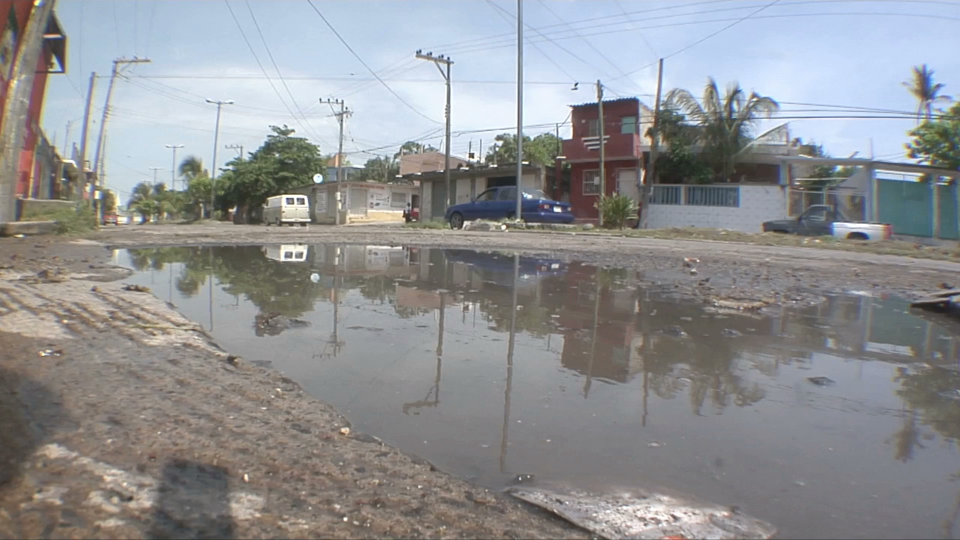 Fuerte lluvia provocó encharcamientos en el puerto de Veracruz