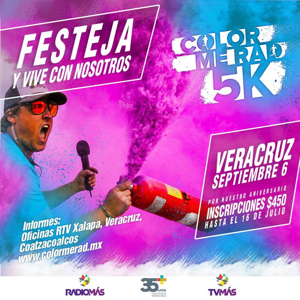 Invita RTV a participar en la carrera Color Me Rad 5K
