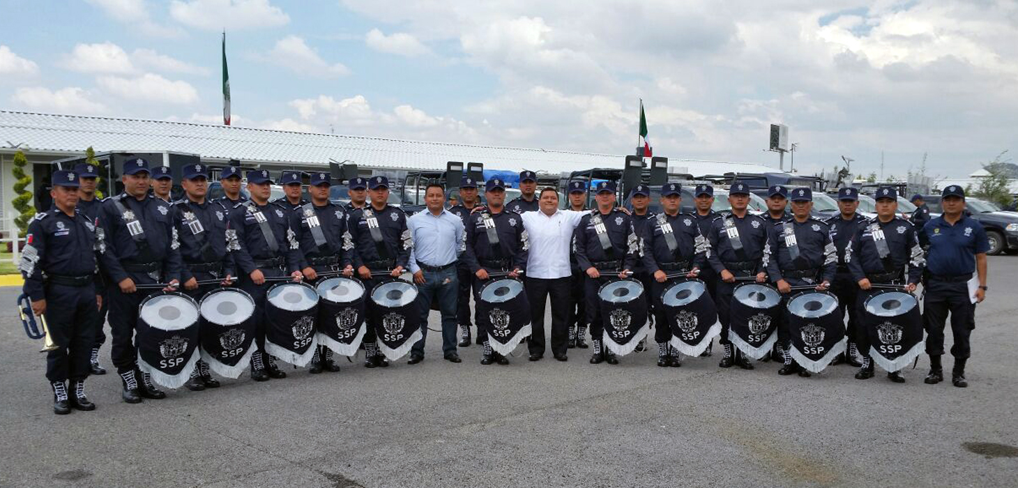 Participa Policía Estatal en concurso Bandas de Guerra 2015
