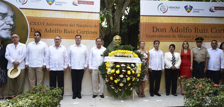 Conmemora Veracruz 126º aniversario del natalicio de Adolfo Ruiz Cortines