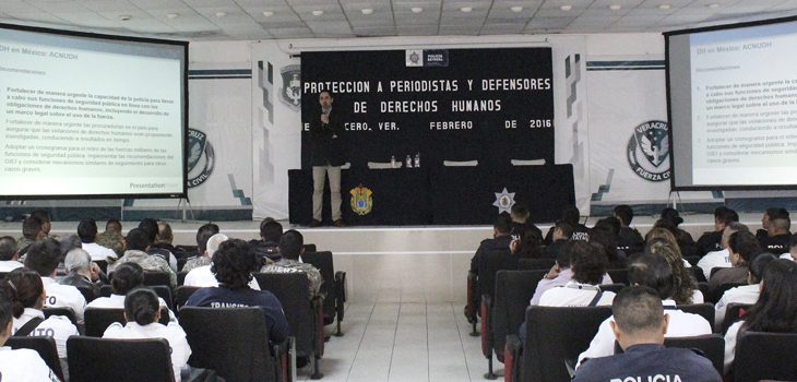 Imparte CNDH conferencia de Derechos Humanos a Policía Estatal