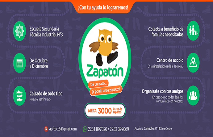 Realizan acopio de zapatos en la Técnica 3