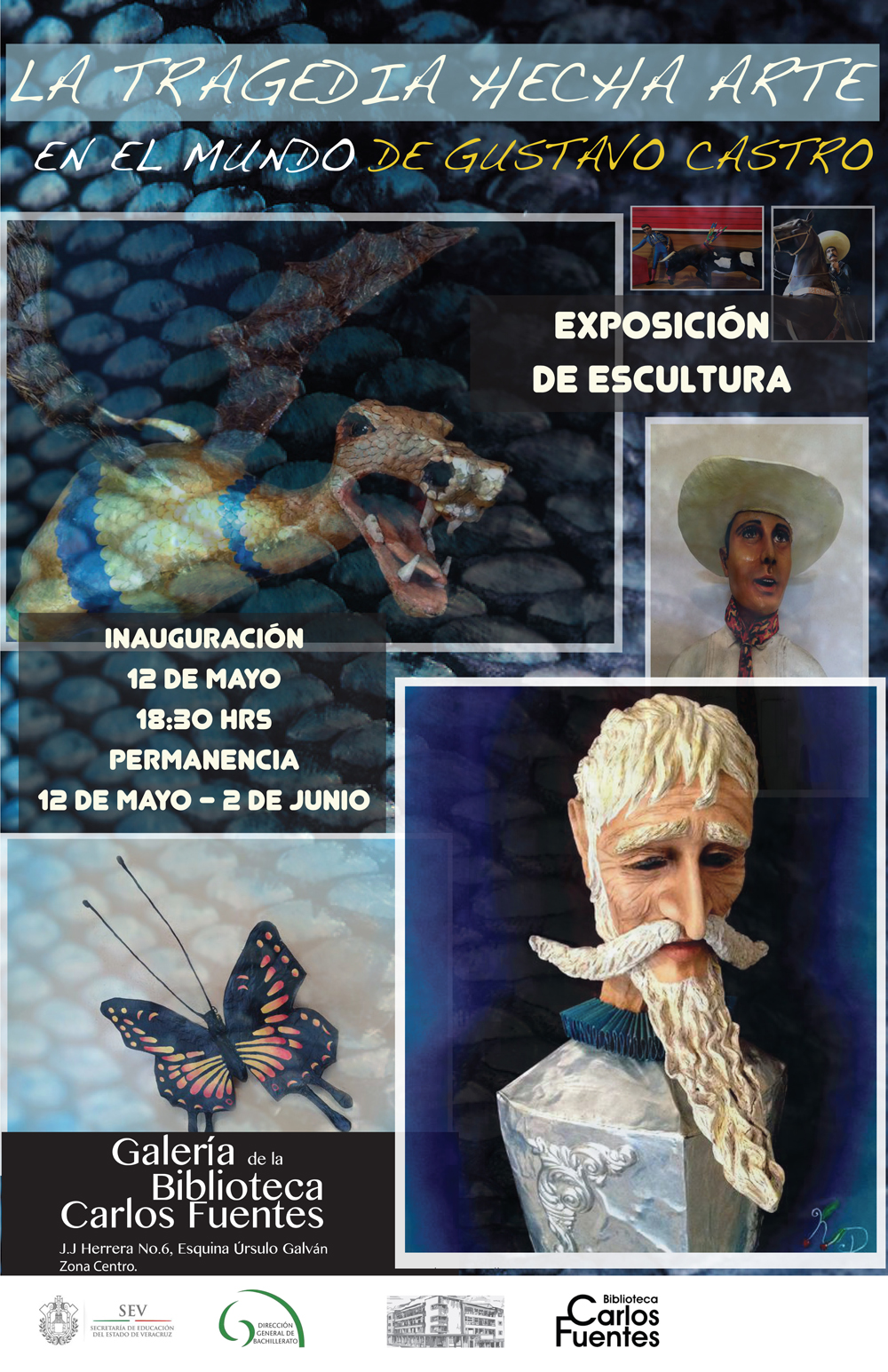 Gustavo Castro exhibe su obra escultórica en la galería de la Biblioteca Carlos Fuentes