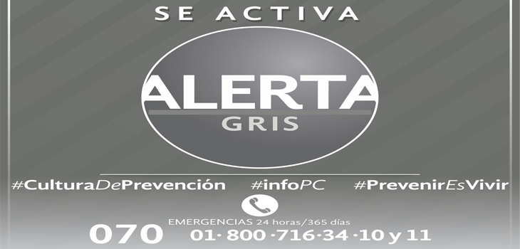 Activa PC Alerta Gris preventiva por Disturbio Tropical 95-L