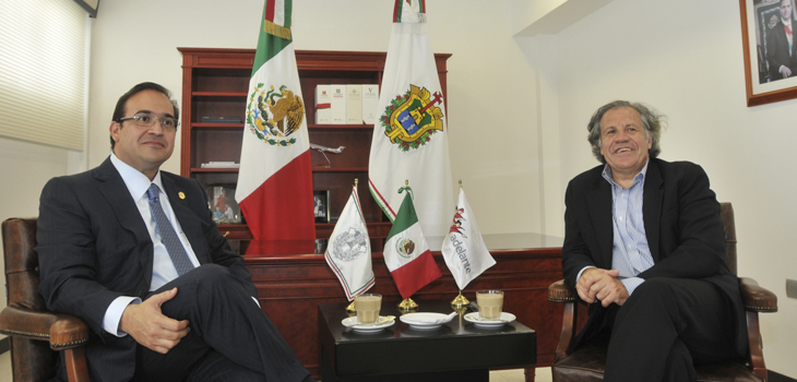 Recibe Javier Duarte al Secretario General de la OEA