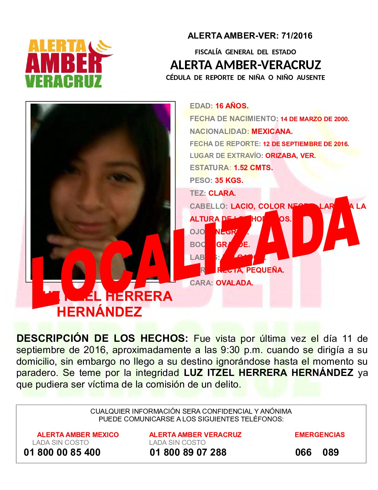 Localiza FGE a 3 adolescentes desaparecidas; desactiva 2 alertas Amber