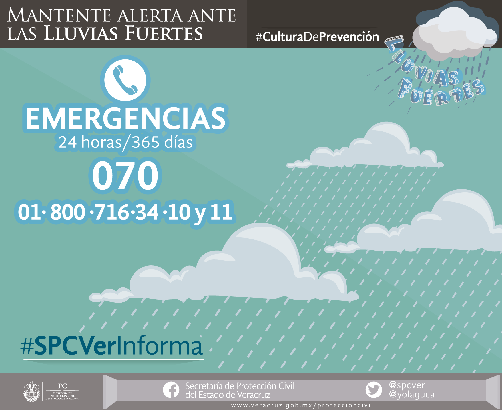 Por vaguada que provocará fuertes lluvias, emite PC Aviso Especial