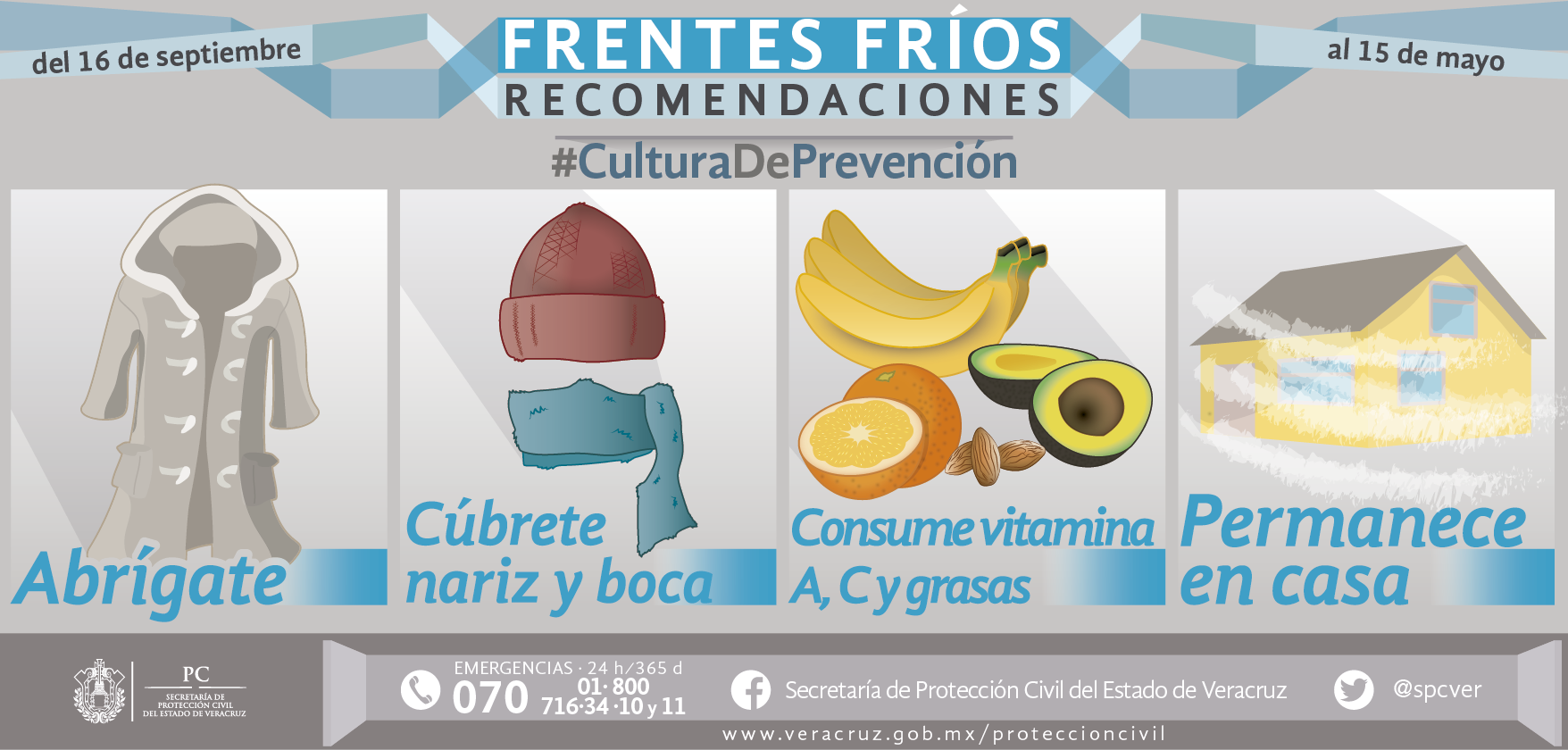 Emite PC Aviso Especial por tormentas, rachas de viento y descenso de temperatura