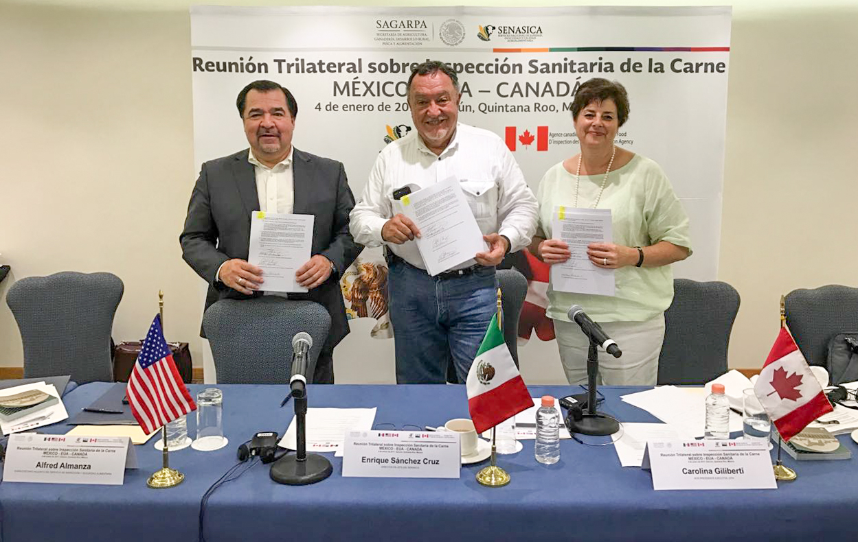 Firman México, EUA y Canadá acuerdo sobre comercialización de carnes rojas, pollo y huevo