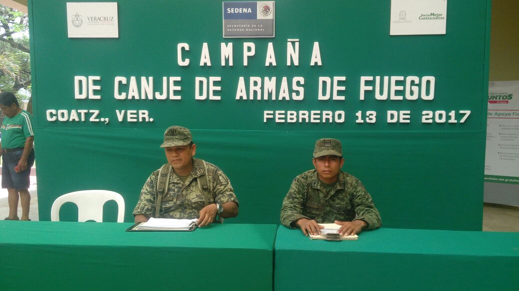 En Coatzacoalcos se instala campaña de canje de armas