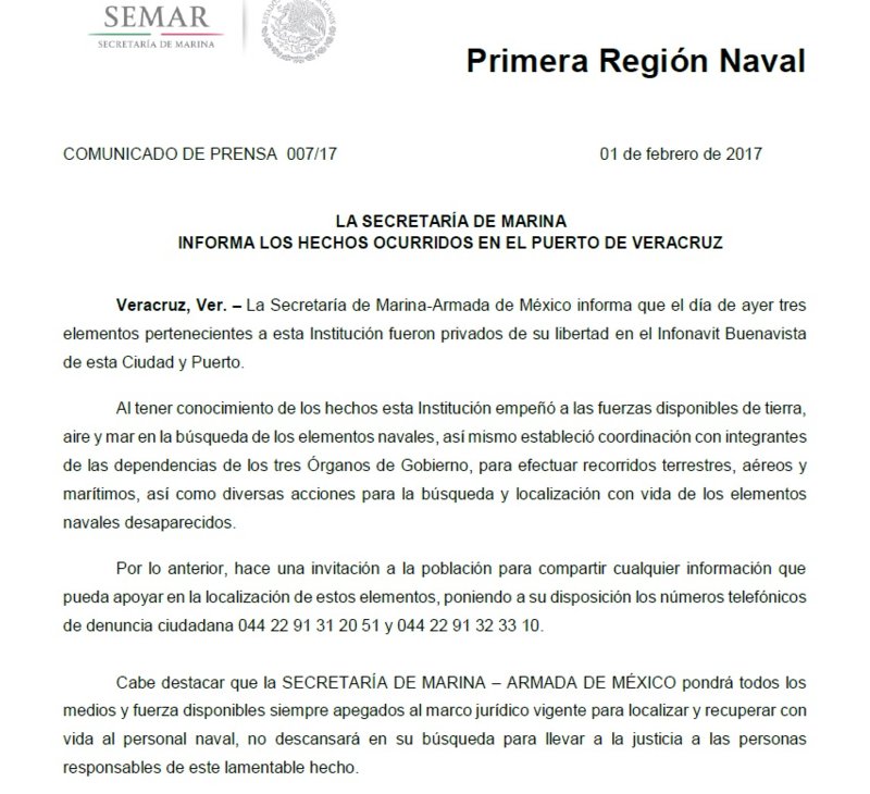 Privan de la libertad a tres marinos en el Infonavit Buenavista