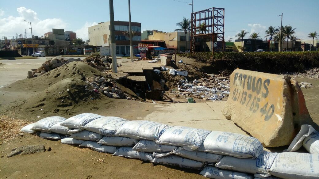 Retrasos en obra de reparación del malecón de Coatzacoalcos