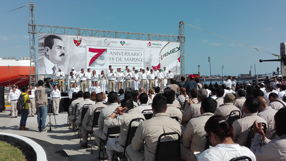 Autoridades y personal de Pemex conmemoraron el 79 aniversario de la Expropiación Petrolera