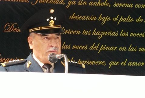 El general Cordero Luqueño se encuentra en su oficina de Tránsito y PC de Boca del Río