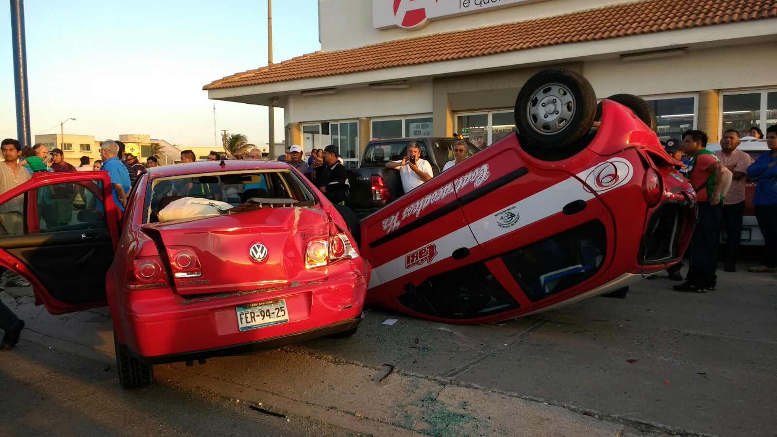 Choque múltiple en Coatzacoalcos