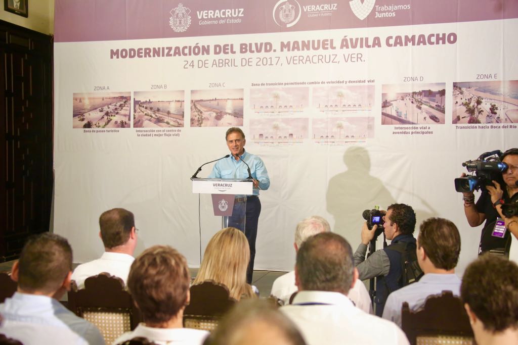 Gobernador Yunes anuncia modernización del Bulevar del Puerto de Veracruz; será uno de los mejores del mundo