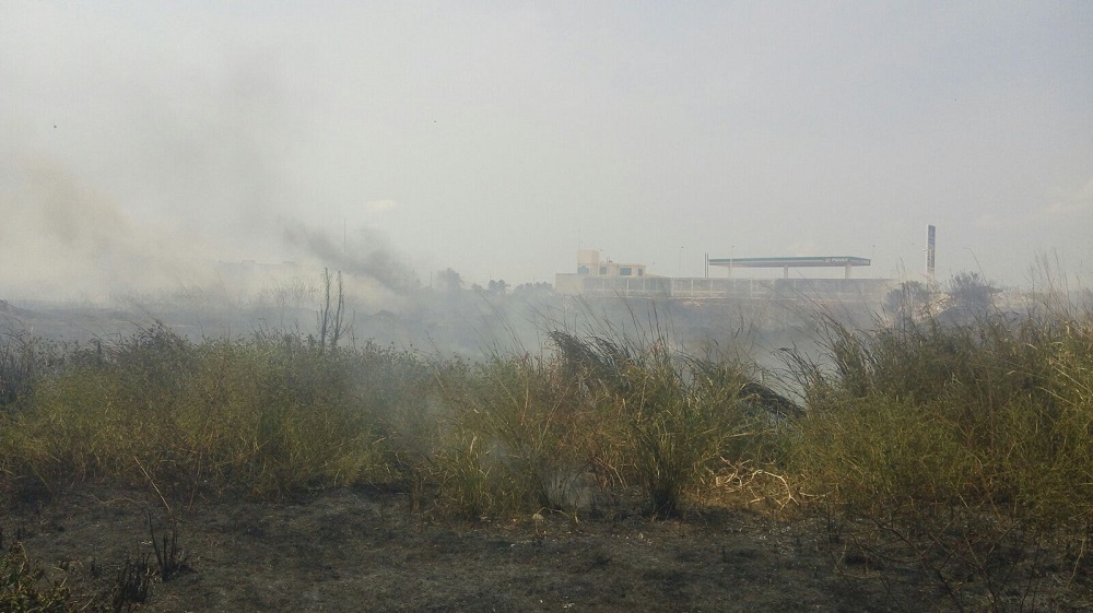 Reportan incendio cerca de gasolinera en Coatzacoalcos; afectadas tres hectáreas