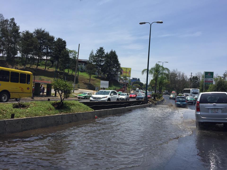 Siete calles inundadas por lluvia en Xalapa