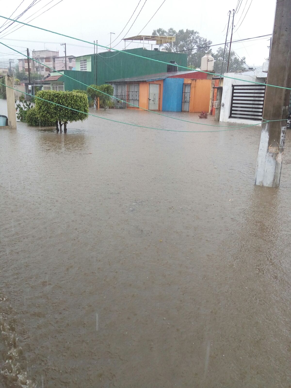 12 calles inundadas, tres casas afectadas y una losa colapsada deja lluvia en Xalapa