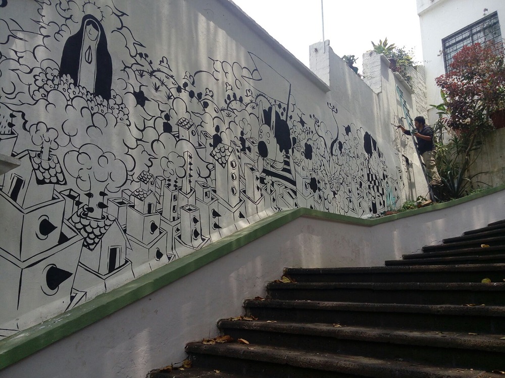 Nuevo mural en escalinatas de Xallitic evoca al maguey y a la antigua Xalapa
