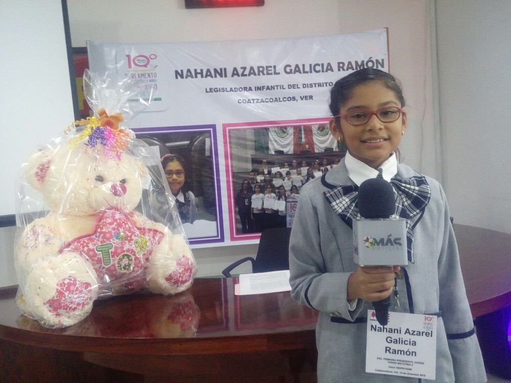 Rinde informe de actividades Nahani Azarel Galicia en Parlamento Infantil