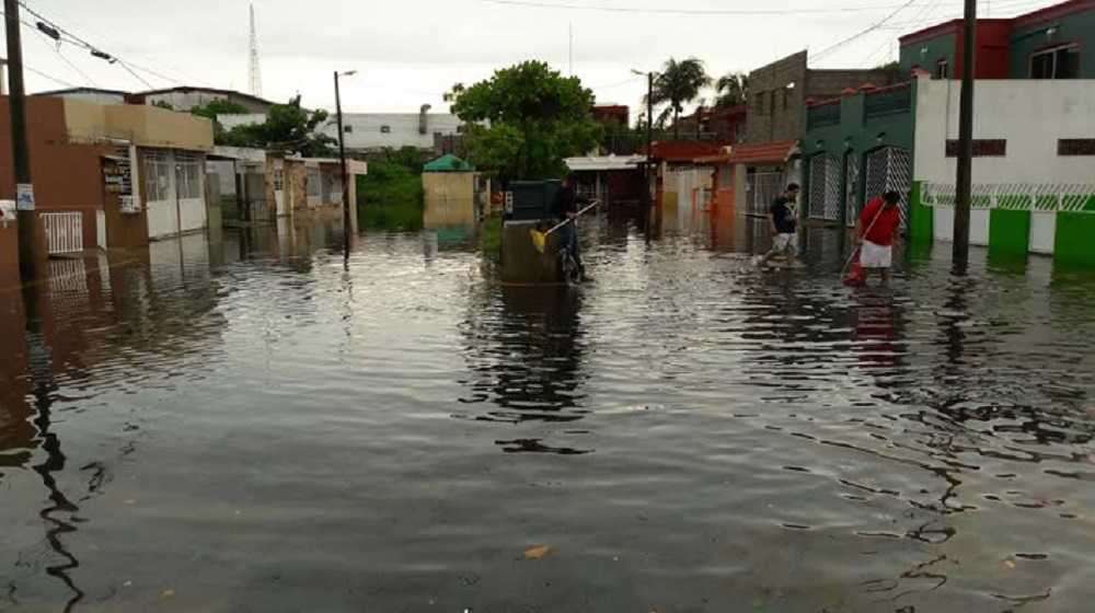 Se registran inundaciones en el fraccionamiento Floresta de Veracruz