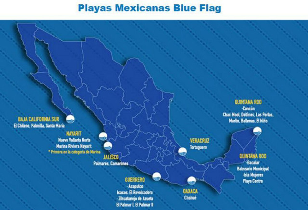 México, primer país en América que logra 37 distintivos por la calidad de sus costas