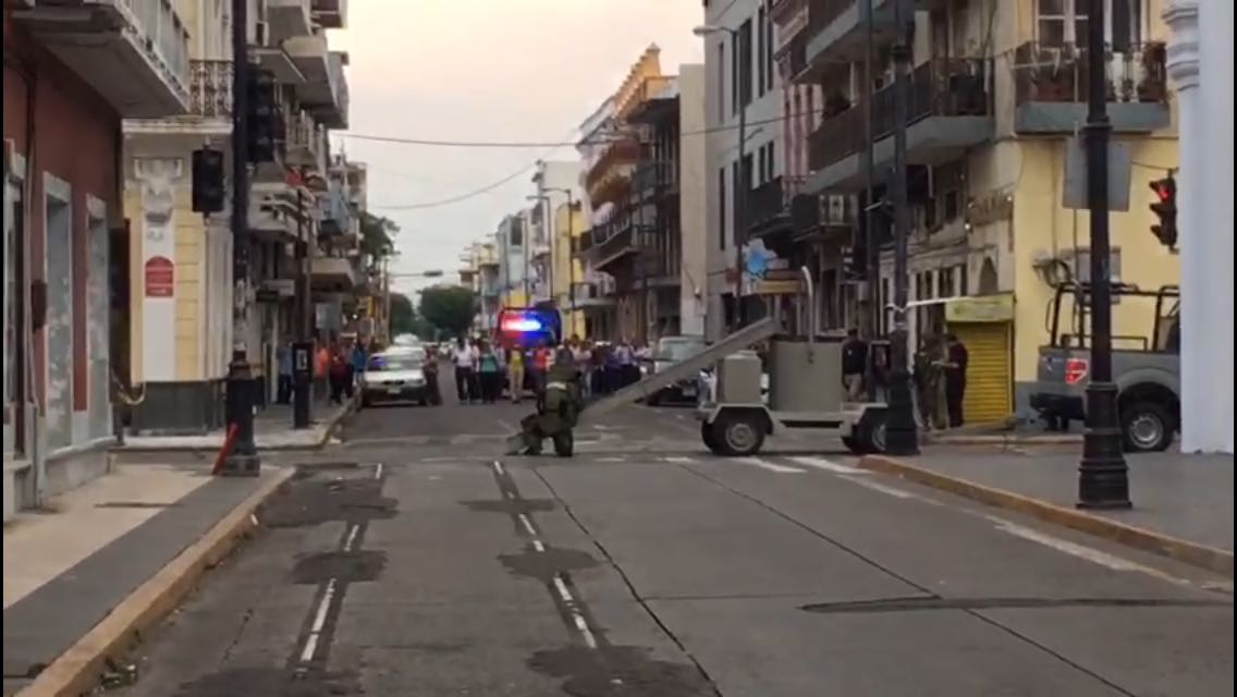 Retira Semar supuesto artefacto explosivo en el centro de Veracruz