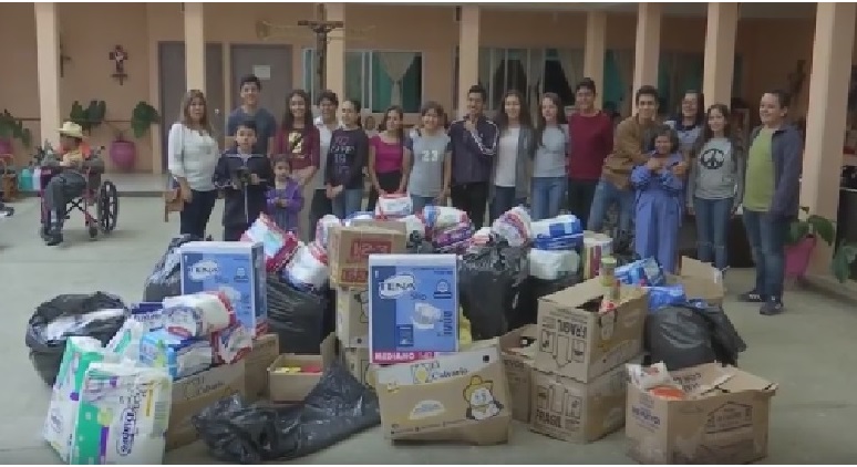 Alumnos de la secundaria General 1 entregaron víveres en albergue de ancianos