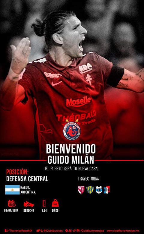 Tiburones Rojos de Veracruz contrata a Guido Milán