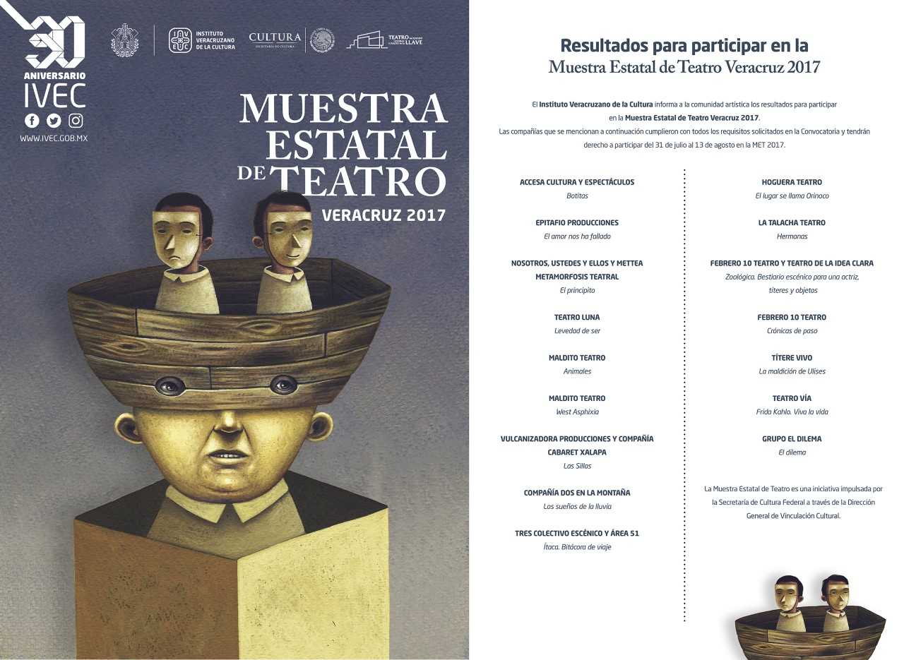Anuncia IVEC resultados para participar en la Muestra Estatal de Teatro Veracruz 2017