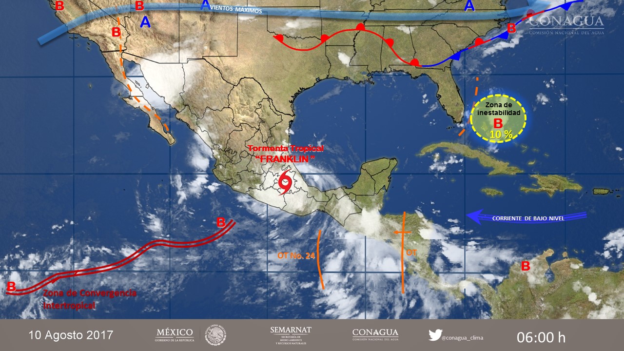 Franklin ya es baja remanente, pero continúa la alerta naranja en todo Veracruz