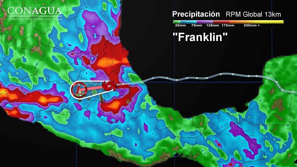 Franklin se debilita a tormenta tropical