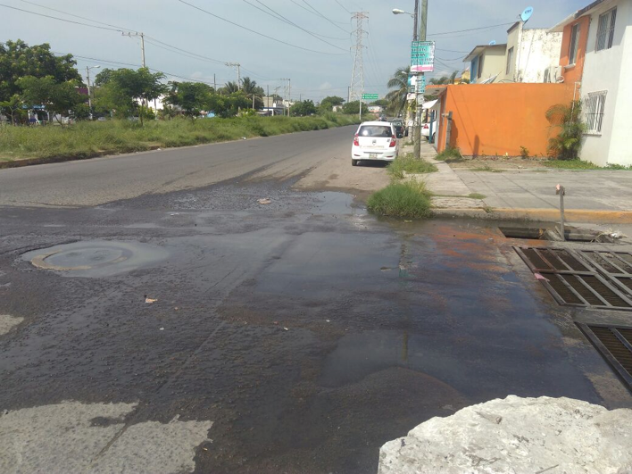 Estancamiento de aguas negras, foco de infección en Lomas de Vergel de Veracruz