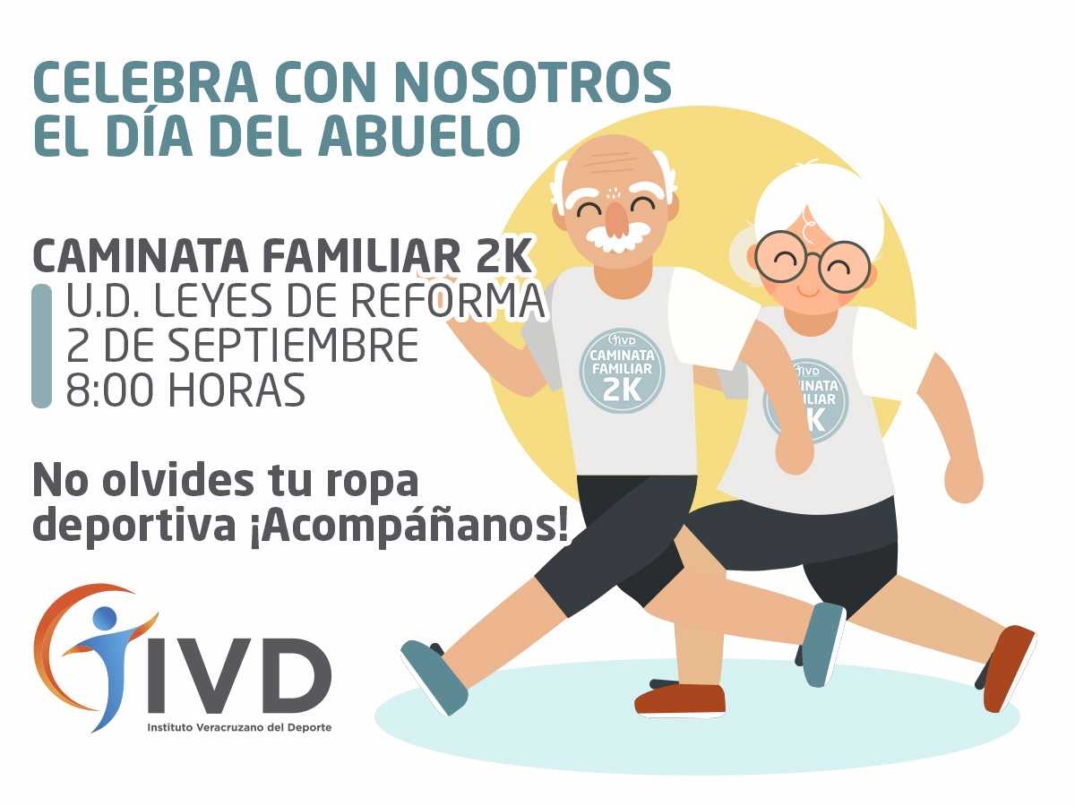 Festejará IVD “Día del Abuelo”  con Caminata Recreativa