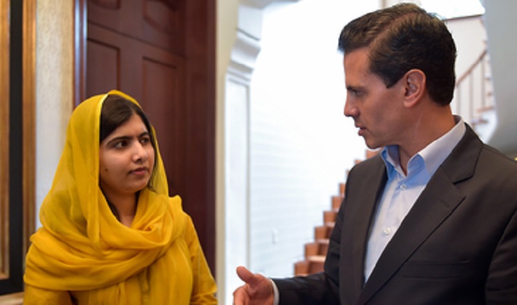 Peña Nieto recibió en Los Pinos a la Premio Nobel Malala Yousafzai