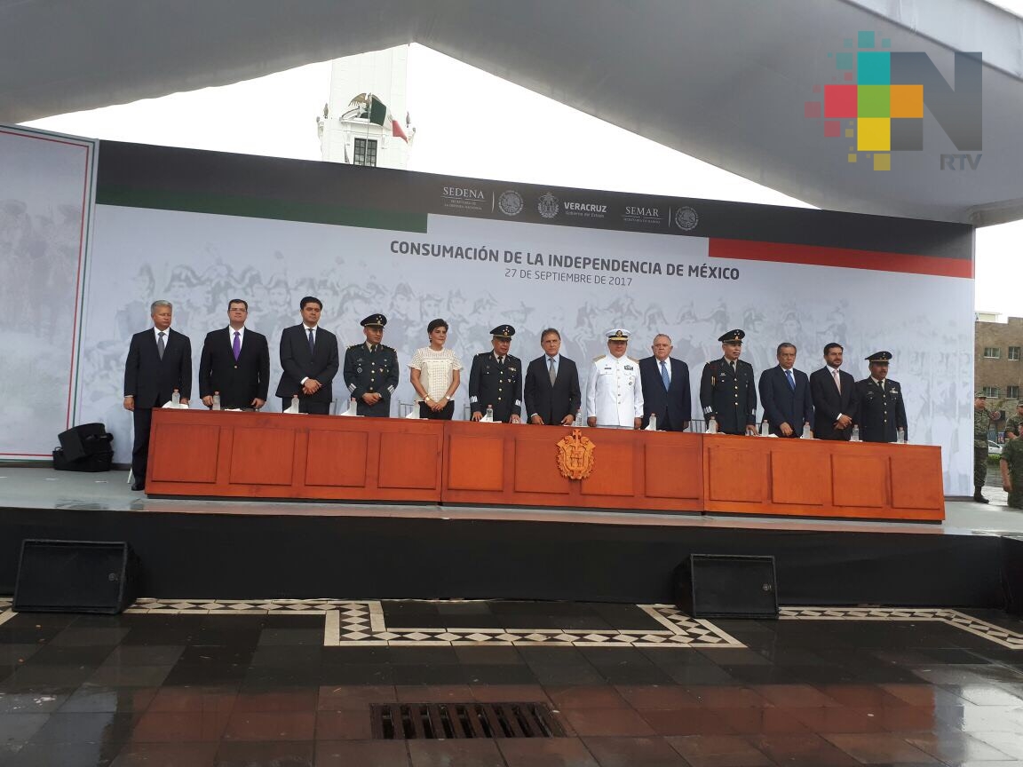 Encabeza gobernador de Veracruz acto protocolario de la consolidación de la Independencia de México