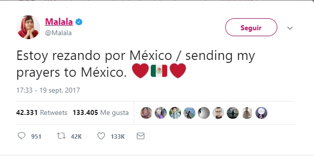 Celebridades comparten mensajes de apoyo para México