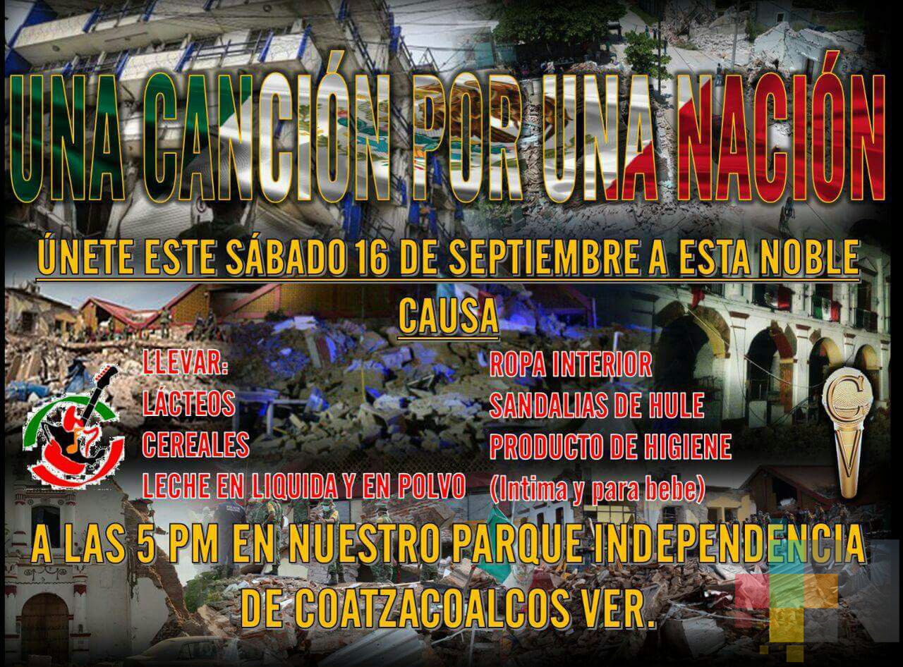 En Coatzacoalcos se unen artistas porteños por damnificados de Oaxaca y Chiapas