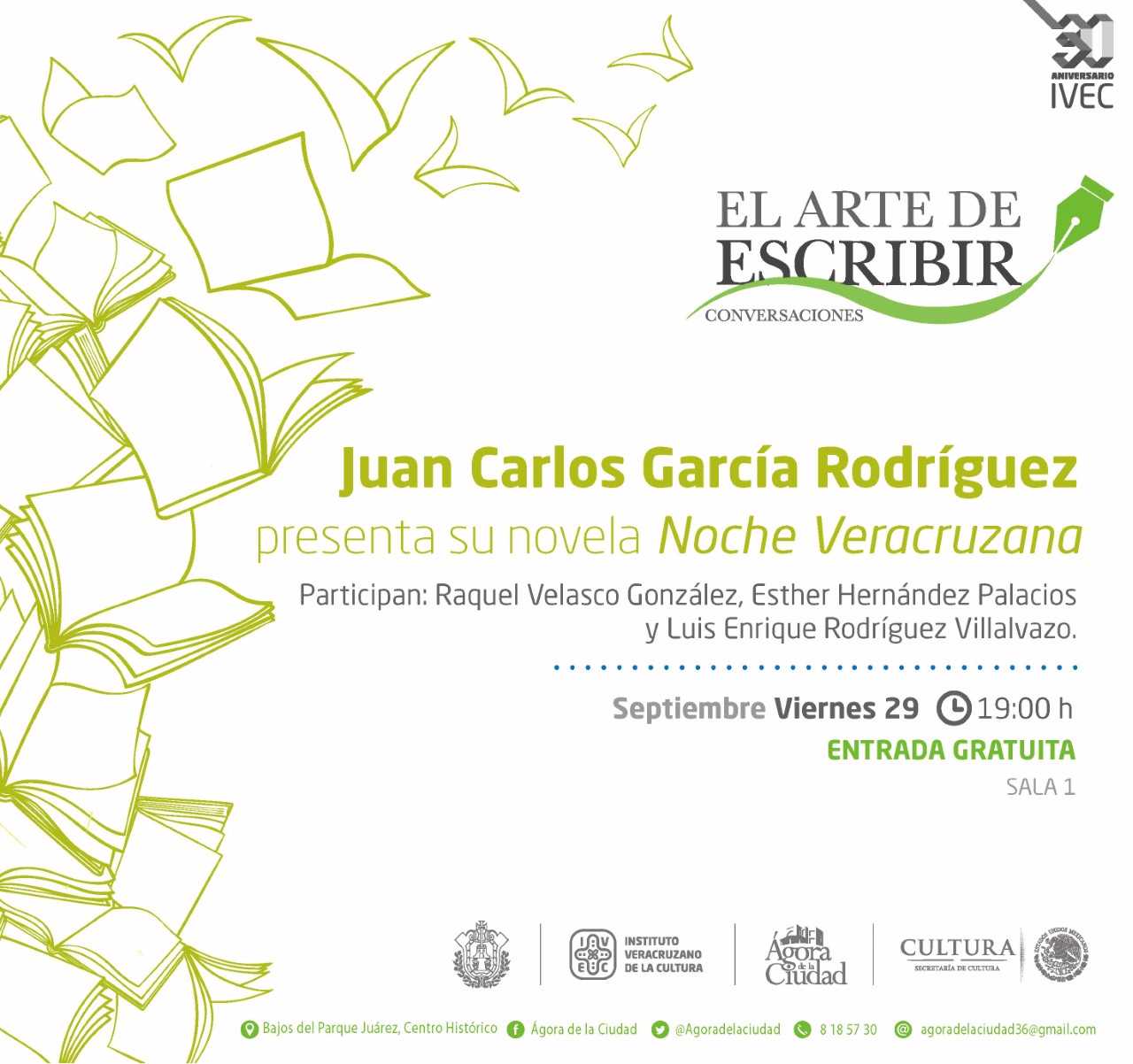 Presentarán Noche veracruzana, libro de Juan Carlos García en Ágora de la Ciudad