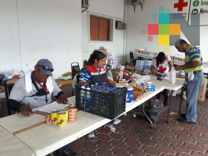 Cruz Roja Veracruz continuará recibiendo ayuda humanitaria para damnificados