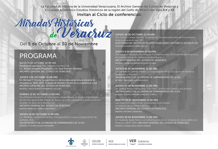 Analizarán historia de Veracruz en ciclo de conferencias