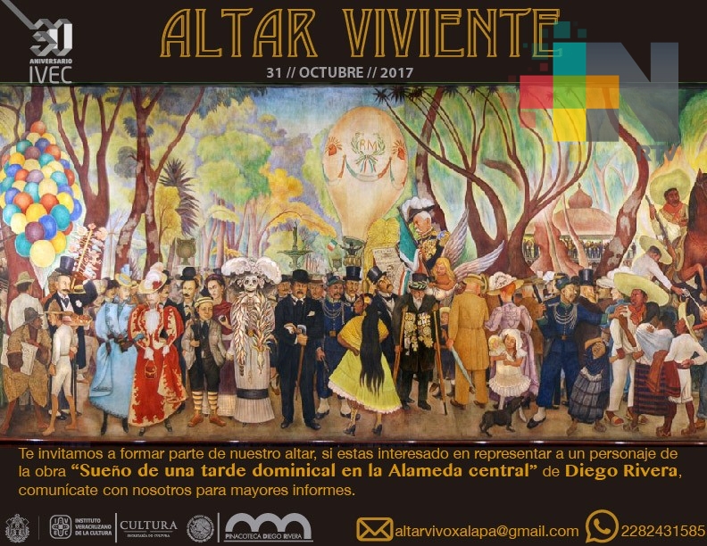 Invita IVEC a participar en el Altar Viviente basado en un mural de Diego Rivera