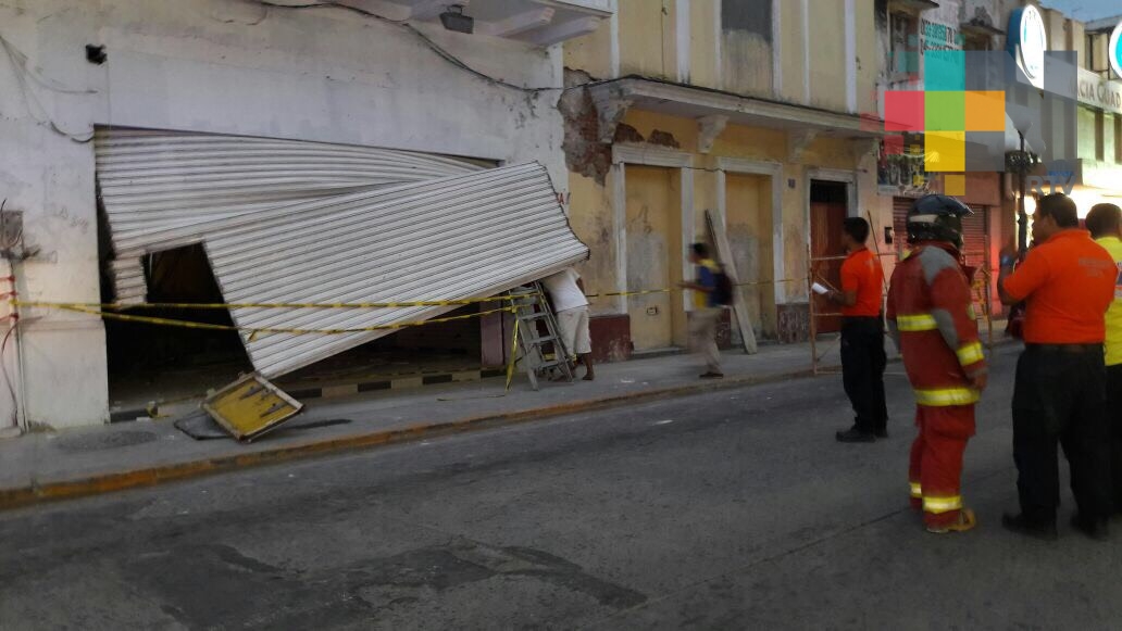 INAH Veracruz dictaminará daños en estructura colapsada de edificio del centro histórico
