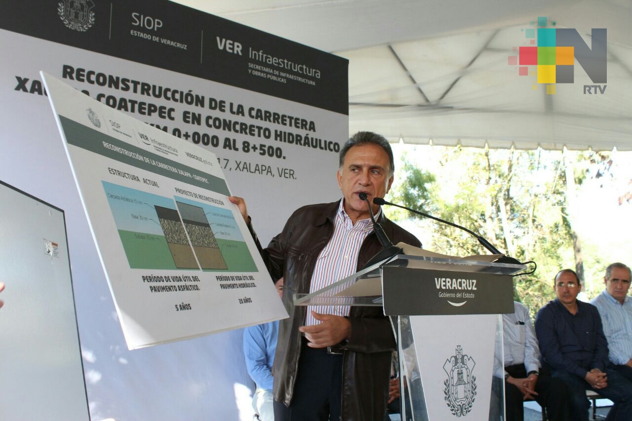 El Gobernador Yunes inició la reconstrucción de la autopista Xalapa-Coatepec