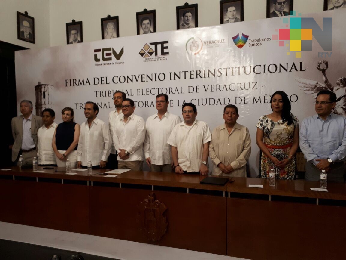 TEV y Tribunal Electoral de la CDMX firman convenio de colaboración