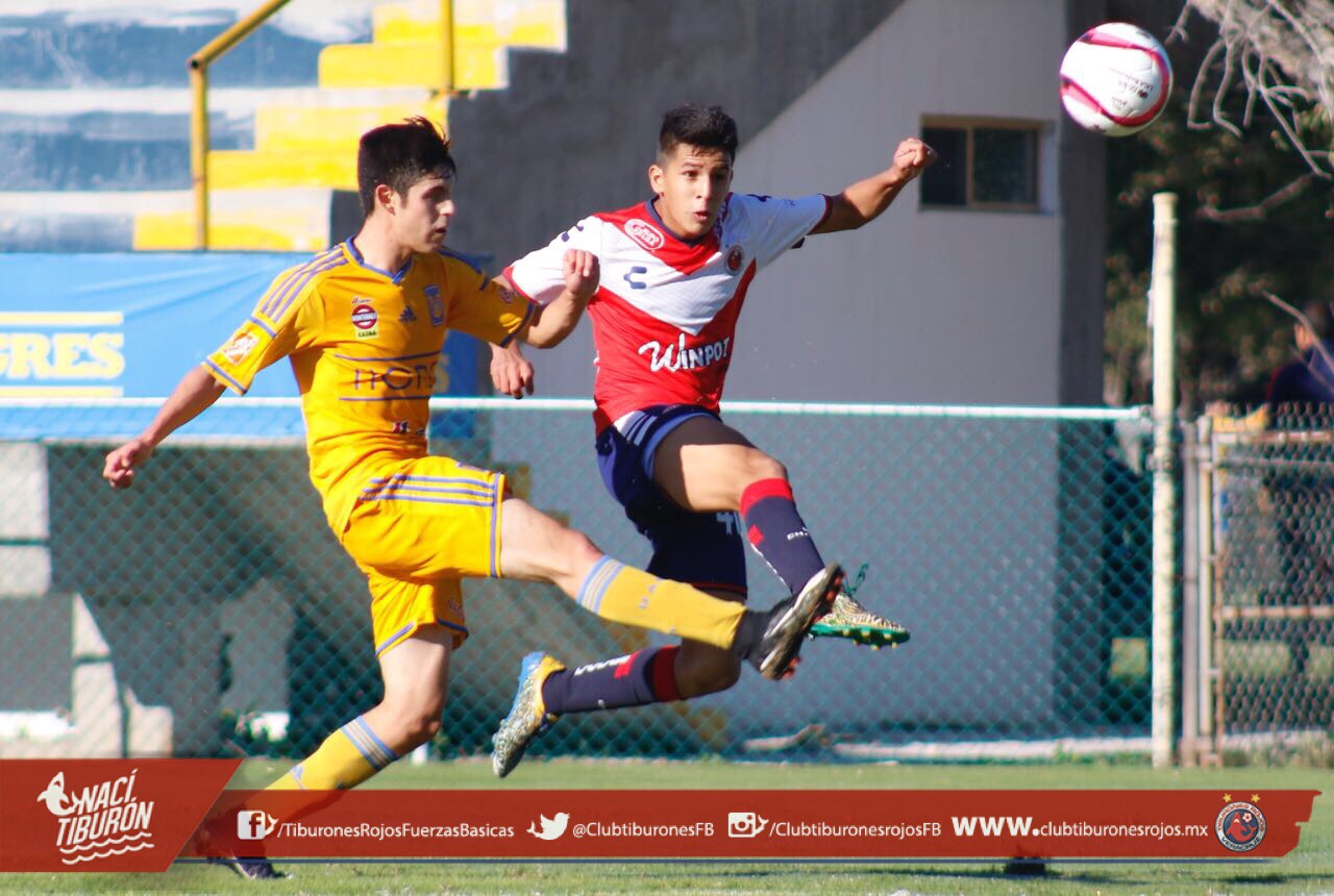 Los Tiburones Rojos Sub-17 empatan con los Tigres en Zuazua