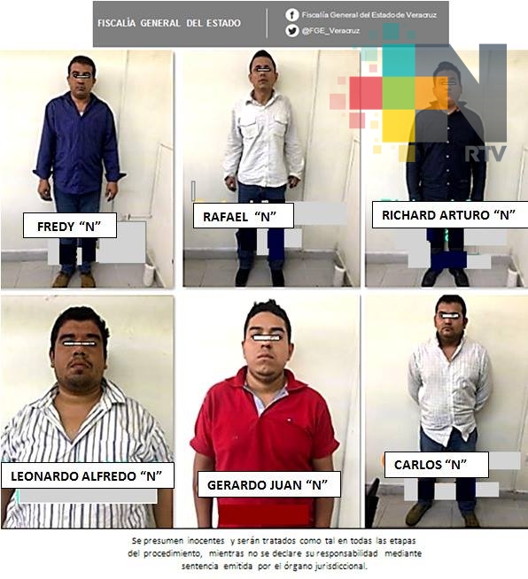 Obtiene FGE vinculación a proceso de seis probables integrantes de banda delictiva en  Veracruz